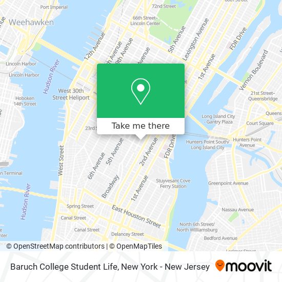 Mapa de Baruch College Student Life