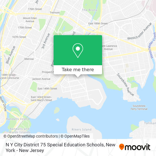 N Y City District 75 Special Education Schools map