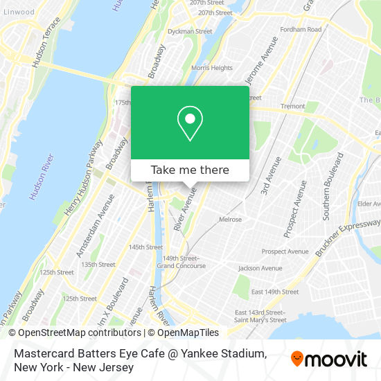 Mastercard Batters Eye Cafe @ Yankee Stadium map