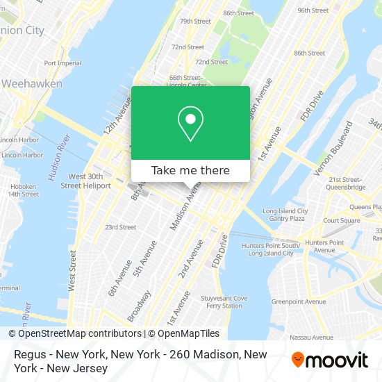 Regus - New York, New York - 260 Madison map