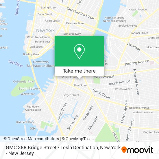Mapa de GMC 388 Bridge Street - Tesla Destination