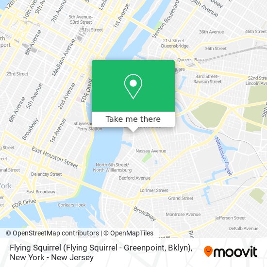 Mapa de Flying Squirrel (Flying Squirrel - Greenpoint, Bklyn)