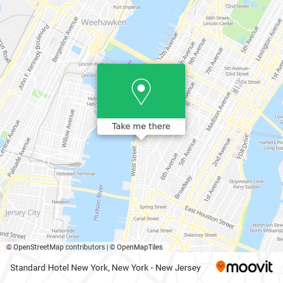 Mapa de Standard Hotel New York