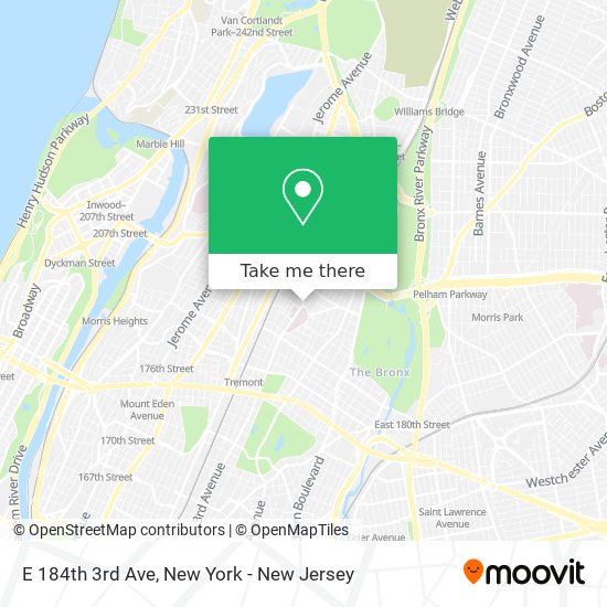 E 184th 3rd Ave map