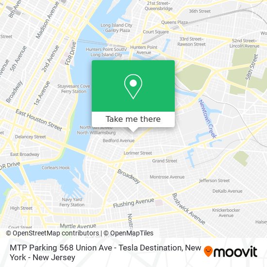 Mapa de MTP Parking 568 Union Ave - Tesla Destination