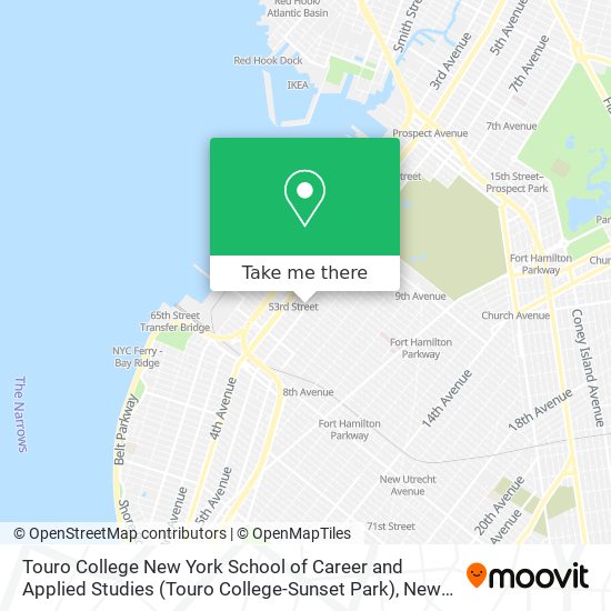 Touro College New York School of Career and Applied Studies (Touro College-Sunset Park) map