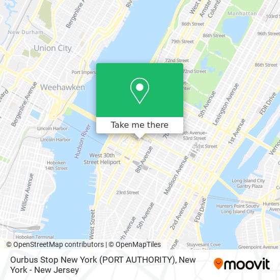 Ourbus Stop New York (PORT AUTHORITY) map