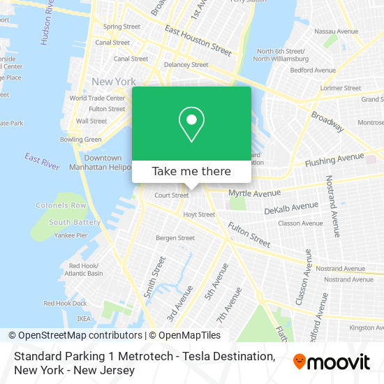 Standard Parking 1 Metrotech - Tesla Destination map