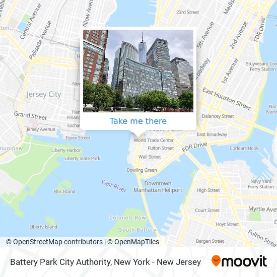 Mapa de Battery Park City Authority