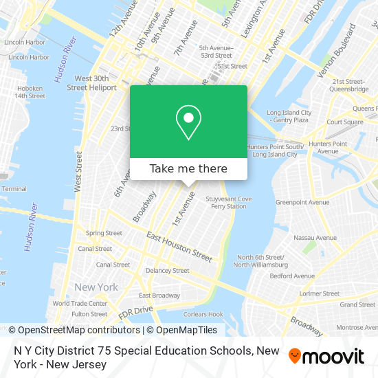 Mapa de N Y City District 75 Special Education Schools