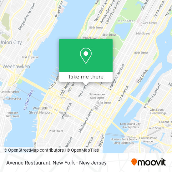 Mapa de Avenue Restaurant