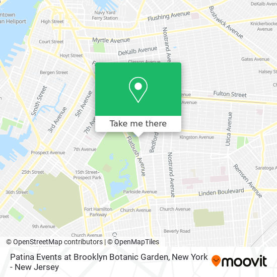 Patina Events at Brooklyn Botanic Garden map