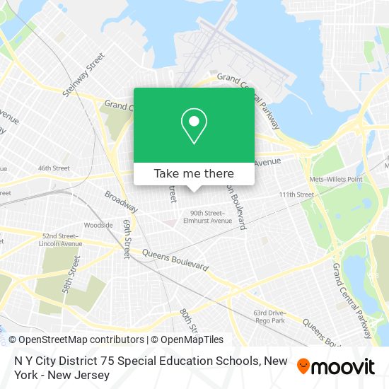 N Y City District 75 Special Education Schools map