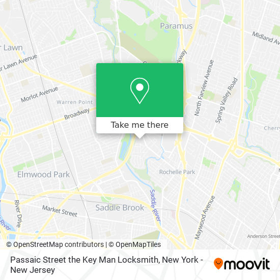 Mapa de Passaic Street the Key Man Locksmith