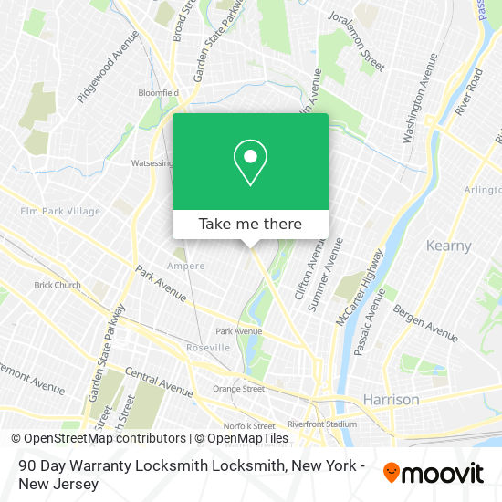 Mapa de 90 Day Warranty Locksmith Locksmith