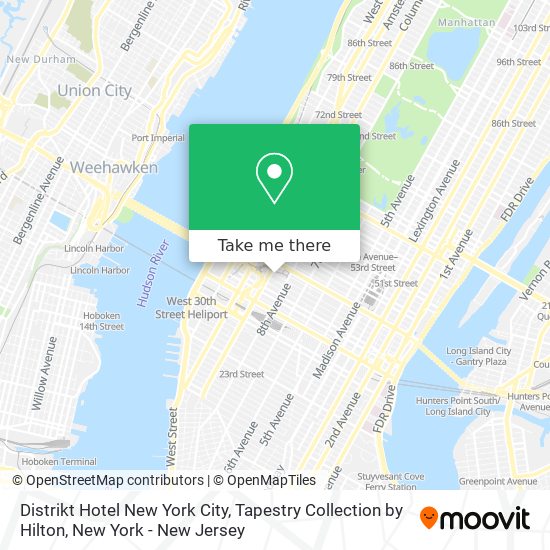 Mapa de Distrikt Hotel New York City, Tapestry Collection by Hilton