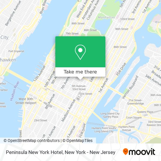 Peninsula New York Hotel map