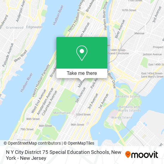 Mapa de N Y City District 75 Special Education Schools