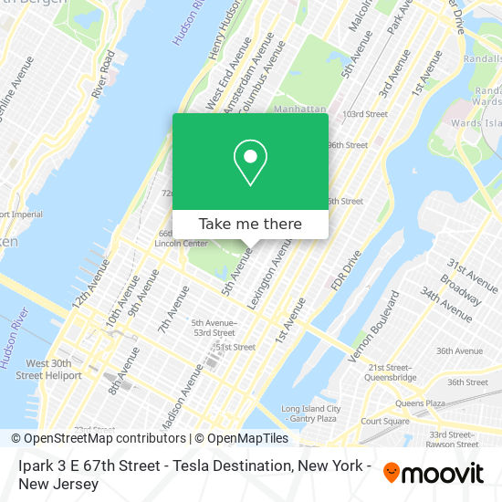 Ipark 3 E 67th Street - Tesla Destination map