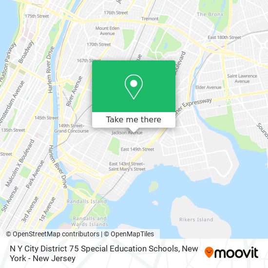 Mapa de N Y City District 75 Special Education Schools