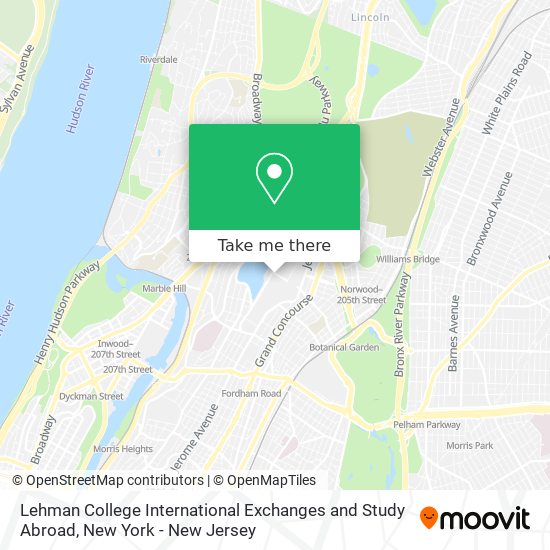 Lehman College International Exchanges and Study Abroad map