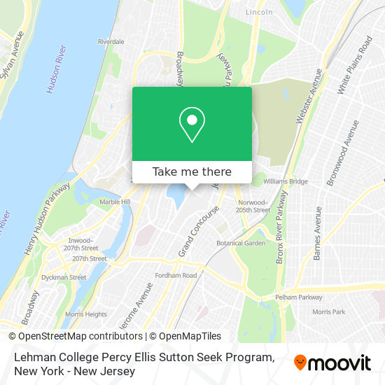 Lehman College Percy Ellis Sutton Seek Program map