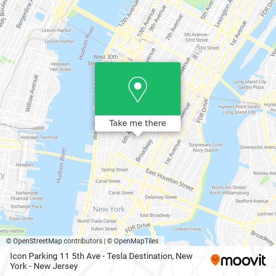 Mapa de Icon Parking 11 5th Ave - Tesla Destination