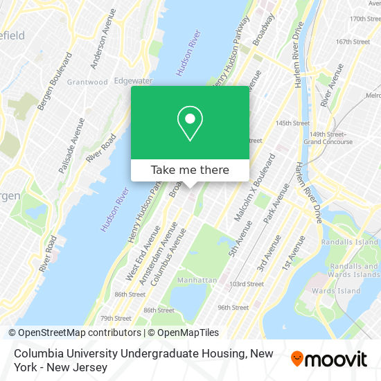 Mapa de Columbia University Undergraduate Housing