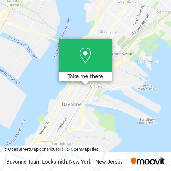 Mapa de Bayonne Team Locksmith