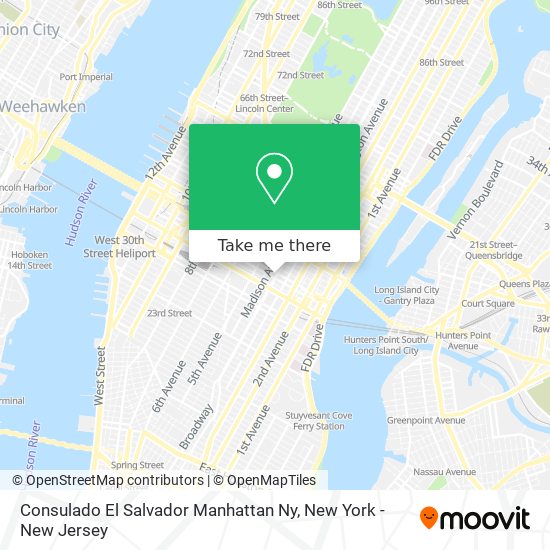 Consulado El Salvador Manhattan Ny map