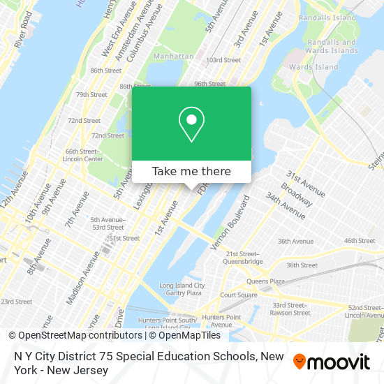 N Y City District 75 Special Education Schools map