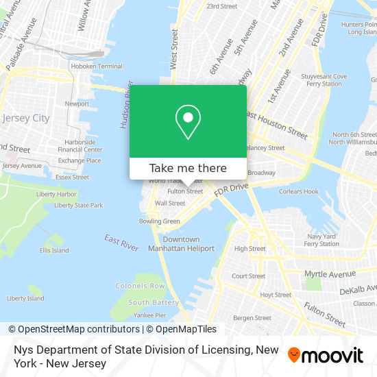 Nys Department of State Division of Licensing map