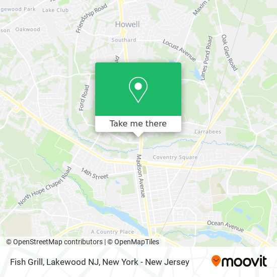 Fish Grill, Lakewood NJ map