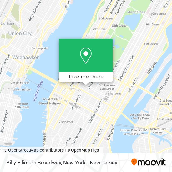 Billy Elliot on Broadway map