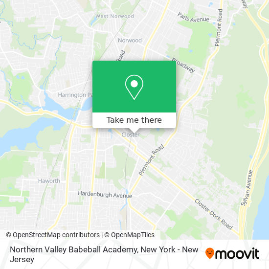 Northern Valley Babeball Academy map