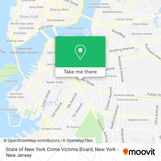 State of New York Crime Victims Board map