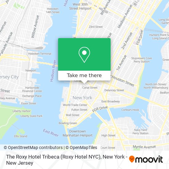 Mapa de The Roxy Hotel Tribeca (Roxy Hotel NYC)