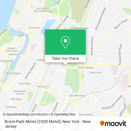 Bronx Park Motel (2500 Motel) map