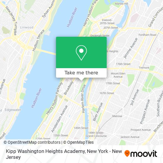 Kipp Washington Heights Academy map