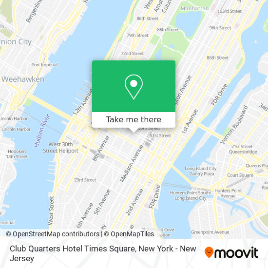 Mapa de Club Quarters Hotel Times Square