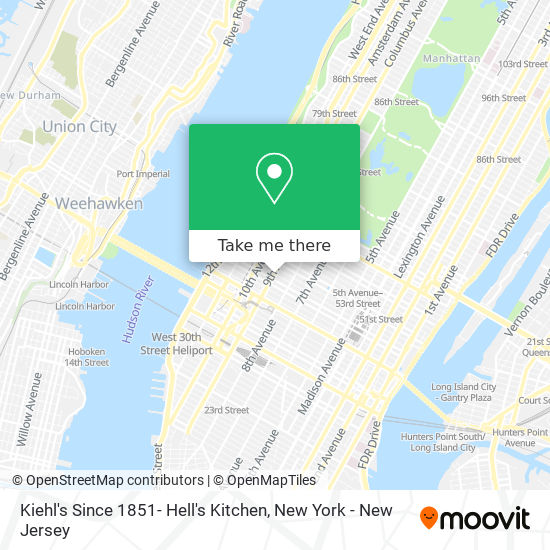 Kiehl's Since 1851- Hell's Kitchen map