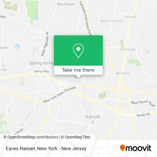 Eaves Nanuet map