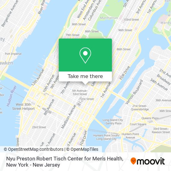 Nyu Preston Robert Tisch Center for Men's Health map