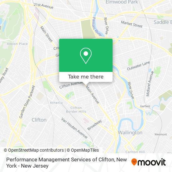 Performance Management Services of Clifton map