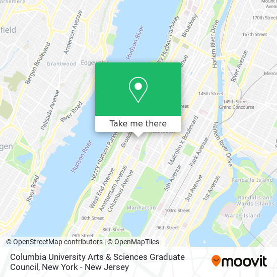 Mapa de Columbia University Arts & Sciences Graduate Council