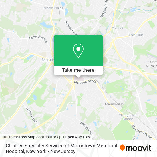 Mapa de Children Specialty Services at Morristown Memorial Hospital