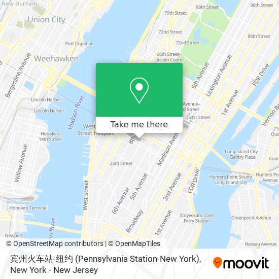 Mapa de 宾州火车站-纽约 (Pennsylvania Station-New York)