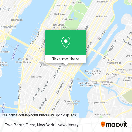 Mapa de Two Boots Pizza