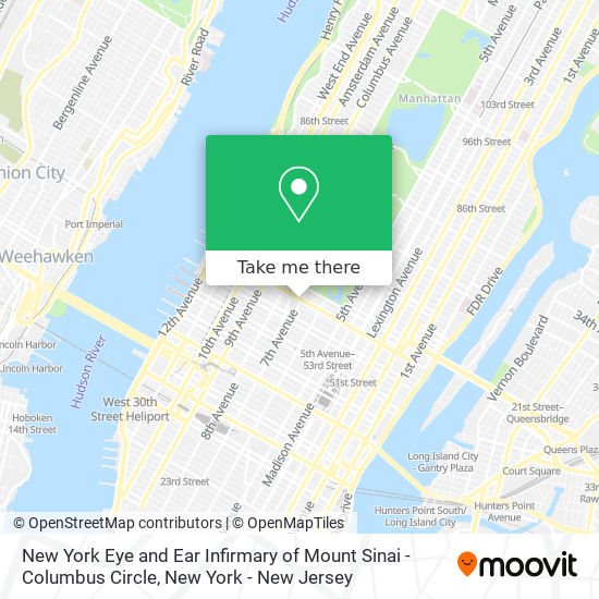 Mapa de New York Eye and Ear Infirmary of Mount Sinai - Columbus Circle