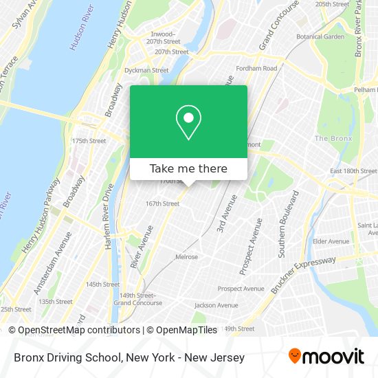 Bronx Driving School map